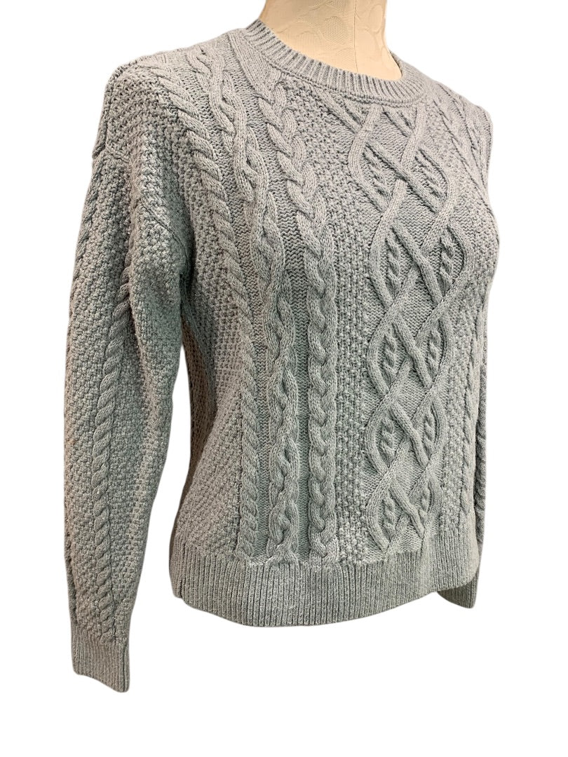 XS Abercrombie & Fitch Womens Cable Knit Gray Pullover Sweater Heavy
