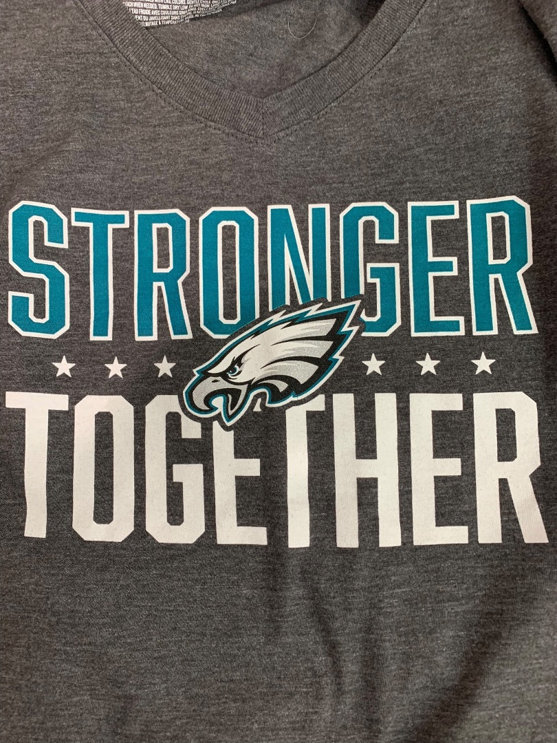 Large NFL Pro Line Womens Philadelphia Eagles Stronger Together Tshirt V-Neck