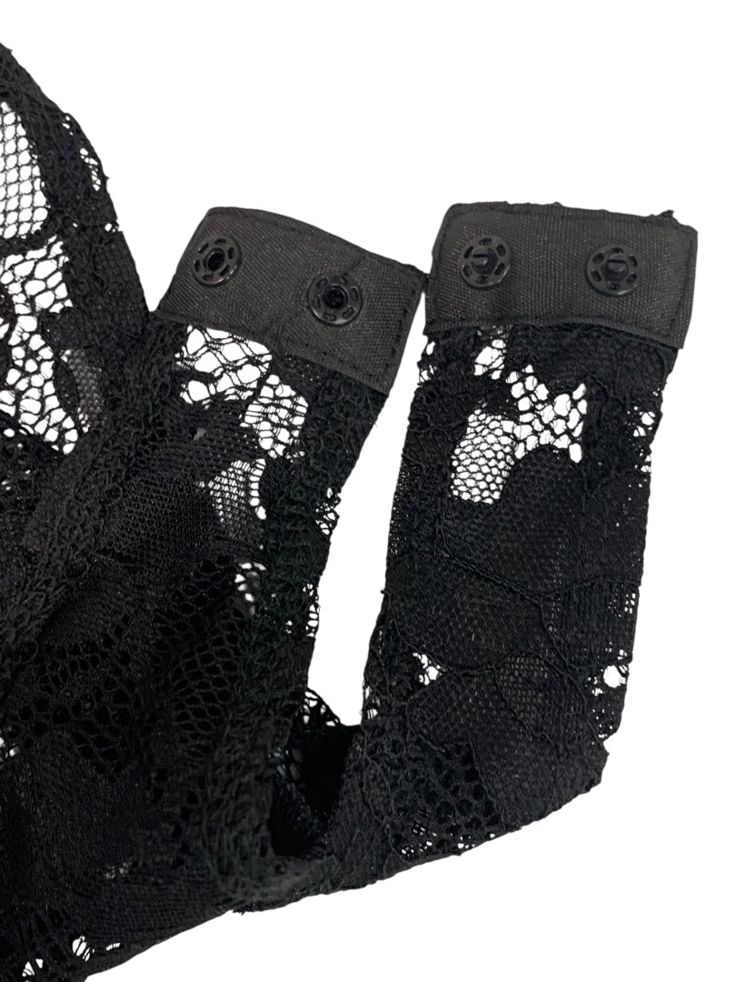 Medium Fashion Nova Womens New Black Lace Bodysuit Alia