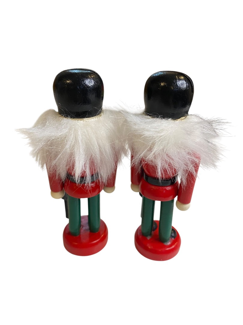 Set of 2 Decorative Nutcrackers 4.5" High Holiday Christmas Decor