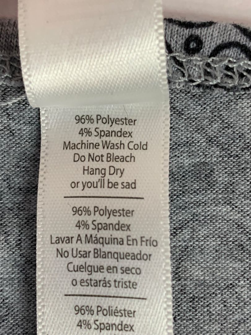 Size XS LulaRoe Womens Paisley Gray Tshirt Scoop Neck Hi Lo