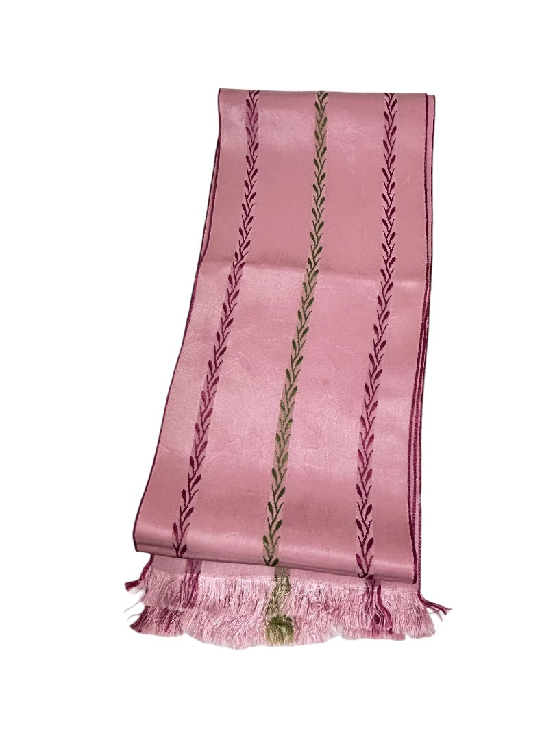 Vintage 1960s Made in France for Echo Women's Pink Green Scarf 43"l x 4.75"w