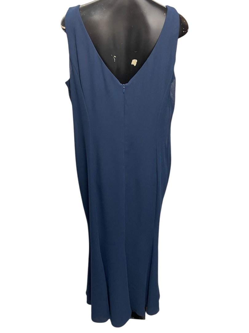 18 Jan's Boutique Eveningwear 2 Piece Full Length Dress & Jacket Navy