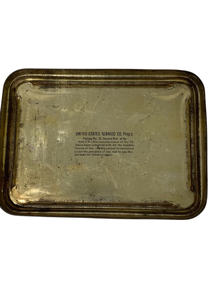 Antique Epicure Smoking Tobacco Hinged Tin Box US Tobacco Empty