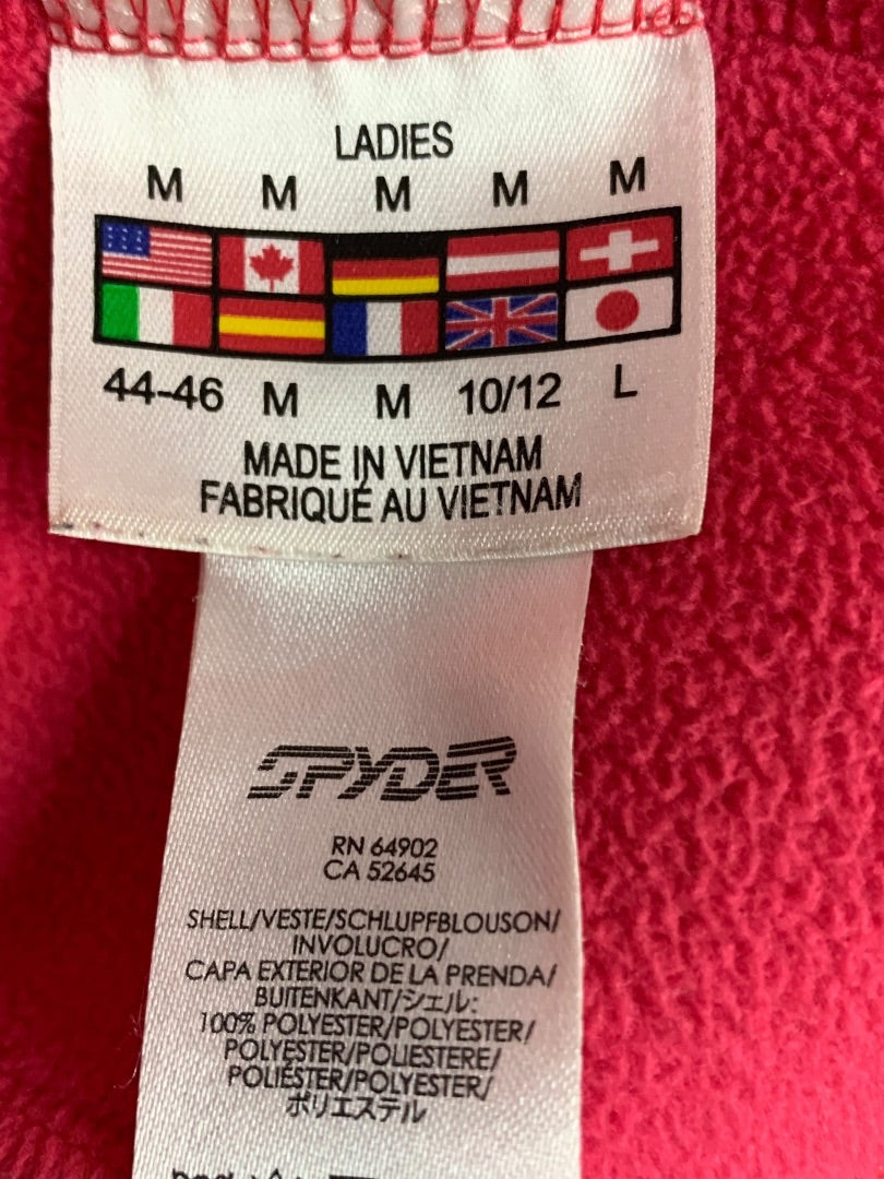 Medium Spyder Core Sweater Jacket Womens Hot Pink Full Zip Pockets
