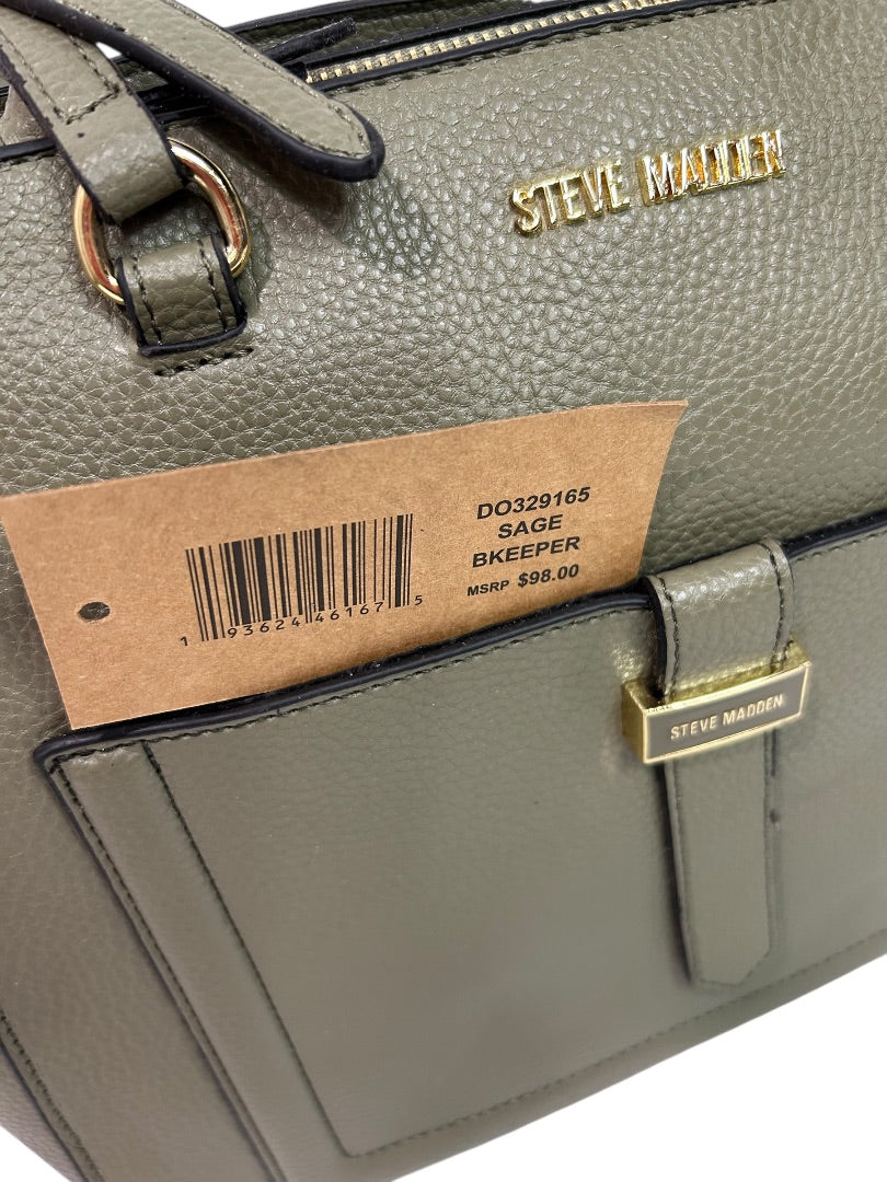 Steve Madden Gray Green Pebbled Vegan Leather Satchel Bag