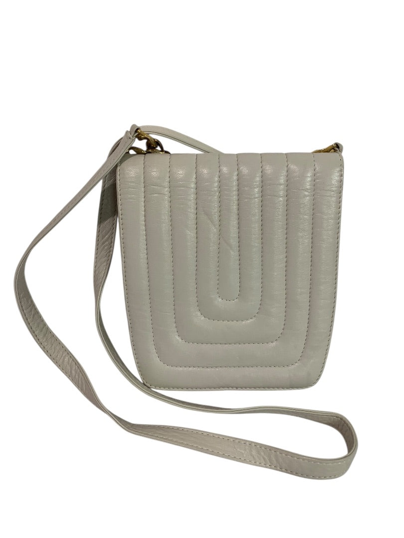 Lucien Piccard Ivory Soft Leather Crossbody Purse Bag 1980s Retro