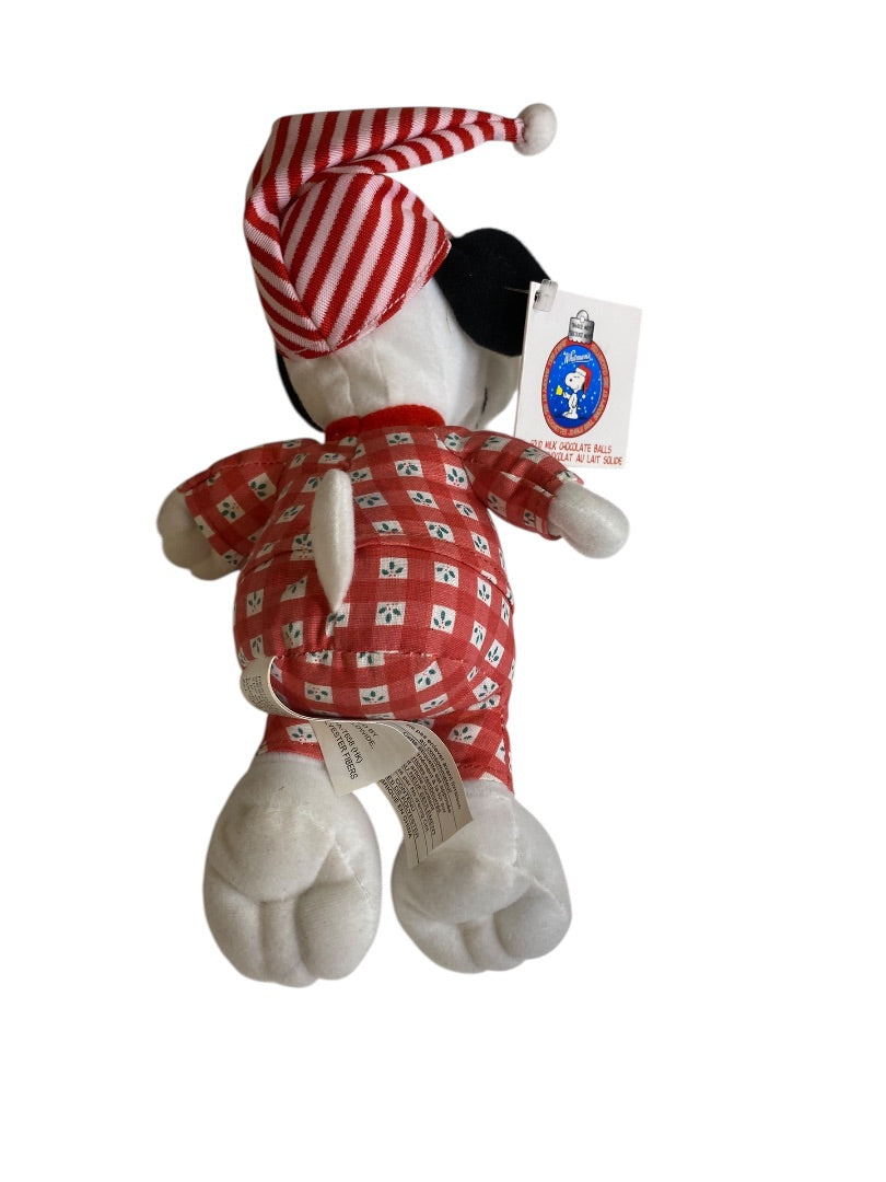 Vintage Whitmans Promotional Nighttime Snoopy Peanuts 9" Plush Bells Christmas