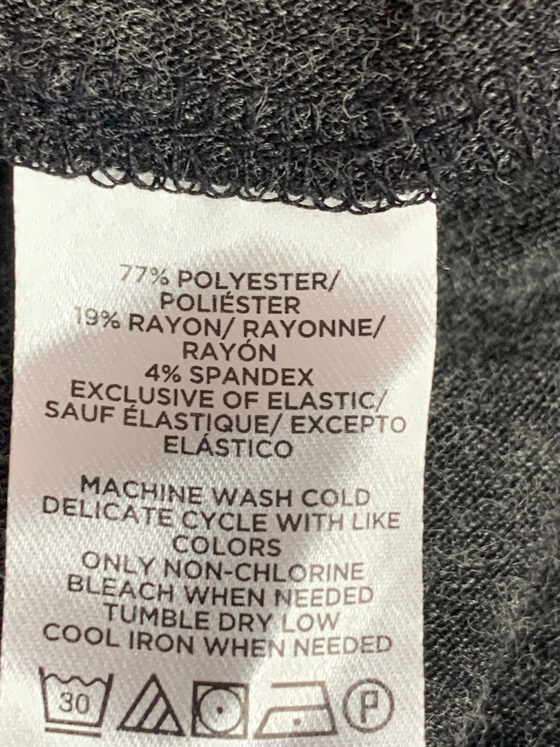 Small Petite Loft Heathered Gray Jersey Knit Dress Banded Waist