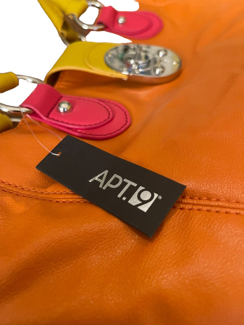 Apt 9 Large Handbag Zipper & Magnetic Closure Outside Pockets Orange NWT