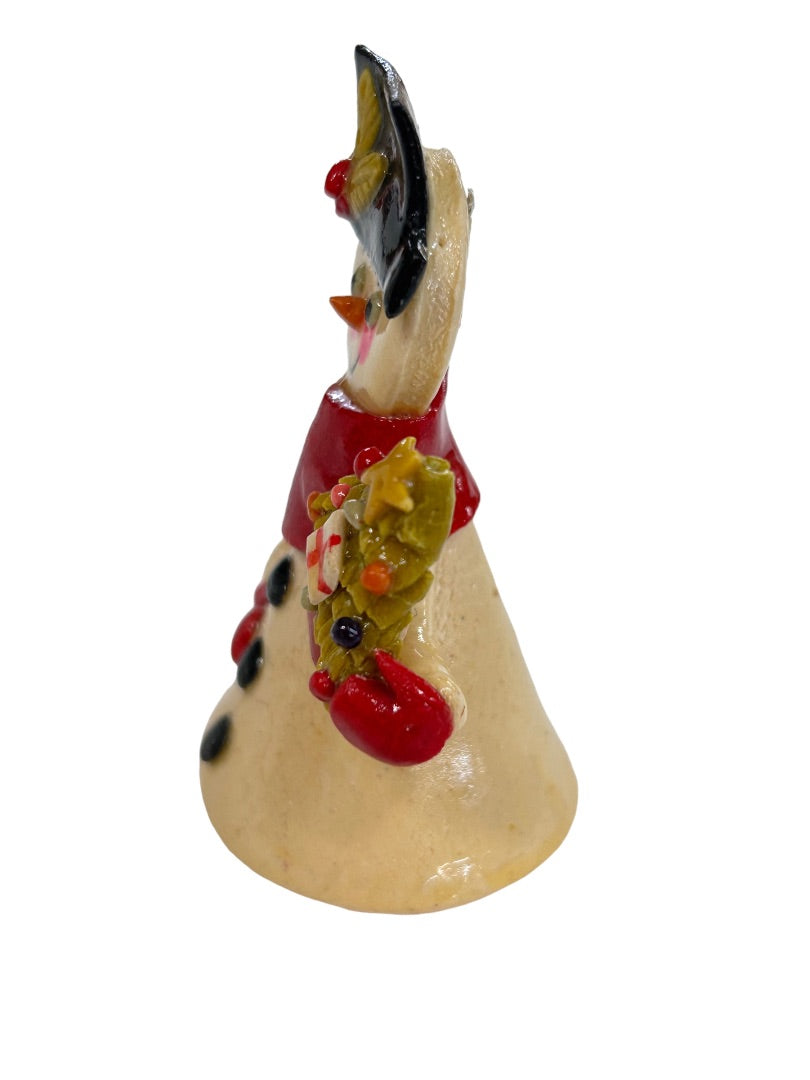 Clay Snoman Figurine Ornament Vintage Handmade Holiday 2 7/8" h