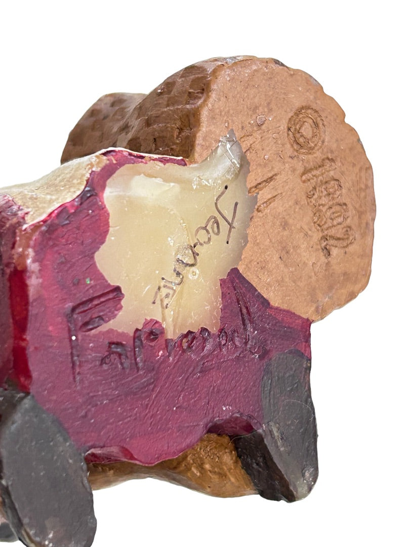 Vintage 1992 Old world skinny Santa & Dolls Father Christmas Figurine Signed