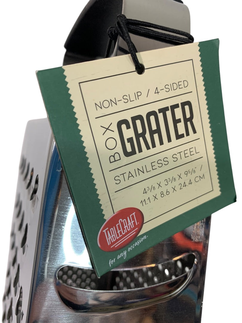 Tablecraft New Box Grater Non-Slip 4 Sided Stainless Steel