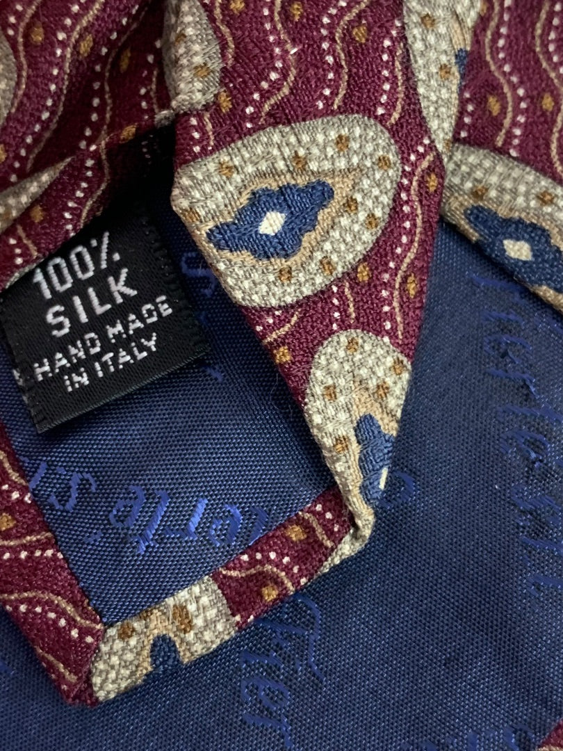 Fierte S.R.L. Mens Silk Necktie Italy 60 Inch Multicolor 3.9 Inch