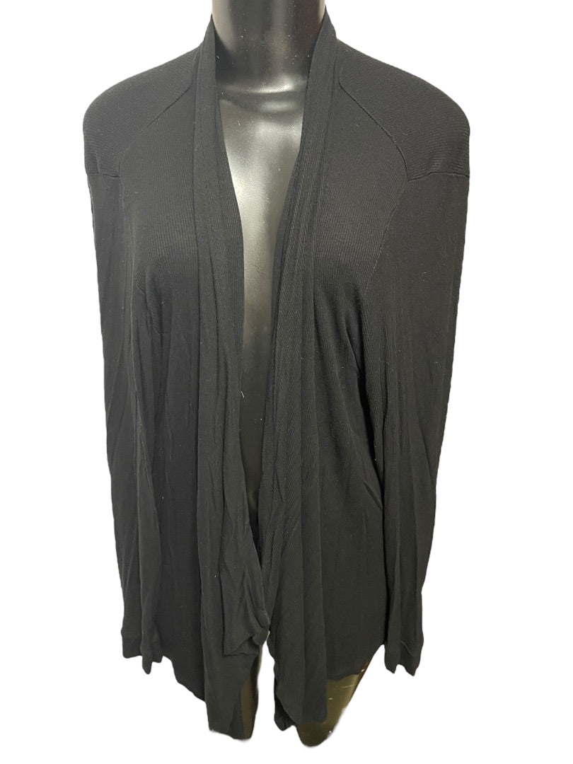 3X INC International Concepts Black Long Sleeve Womens Soft Knit Cardigan