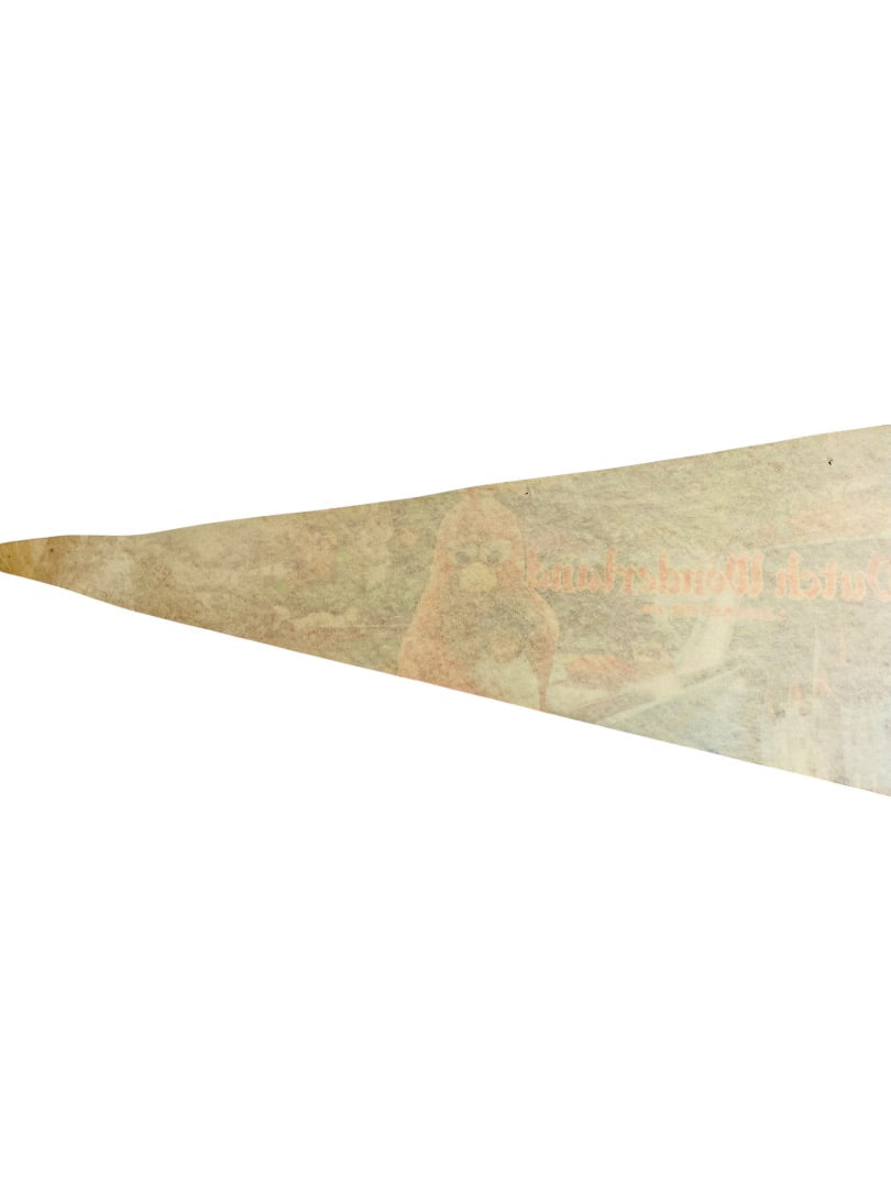 Vintage 29.5 Inch Dutch Wonderland Pennant Souvenir Felt Flag Lancaster PA