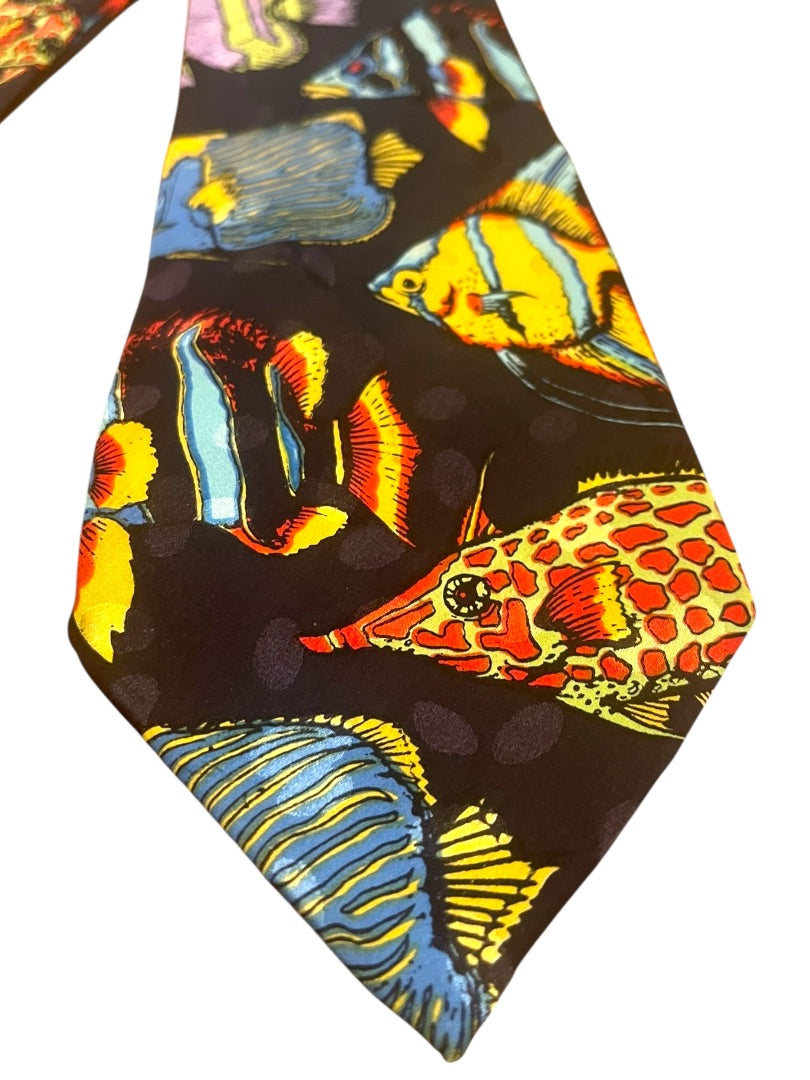 Vintage Addiction 100% Silk Tropical Fish Neck Tie 59"L x 4"W