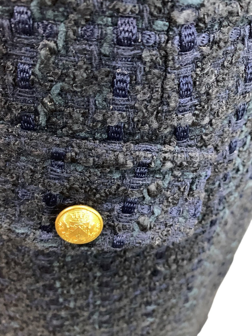 Size 6 Express Navy Blue Tweed Skirt Business Lined