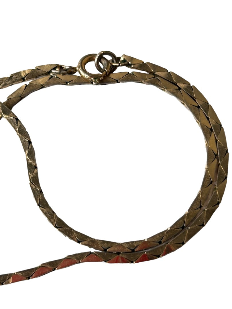 Vintage 1980s Flat Lay 17.5" Chain Necklace Goldtone Lobster Clasp