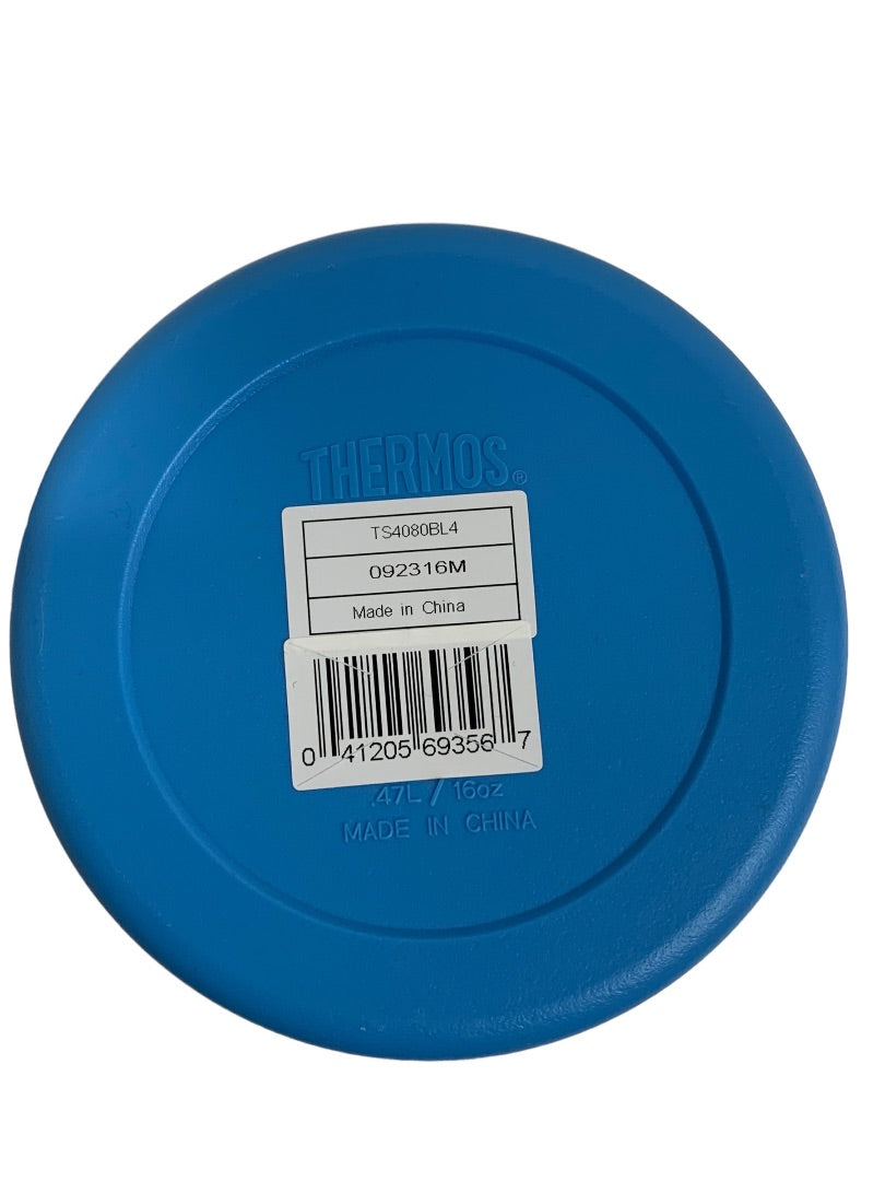 Thermos 16 oz. Vacuum Insulated Blue Stainless Steel Cold Dome Water Bottle with Straw