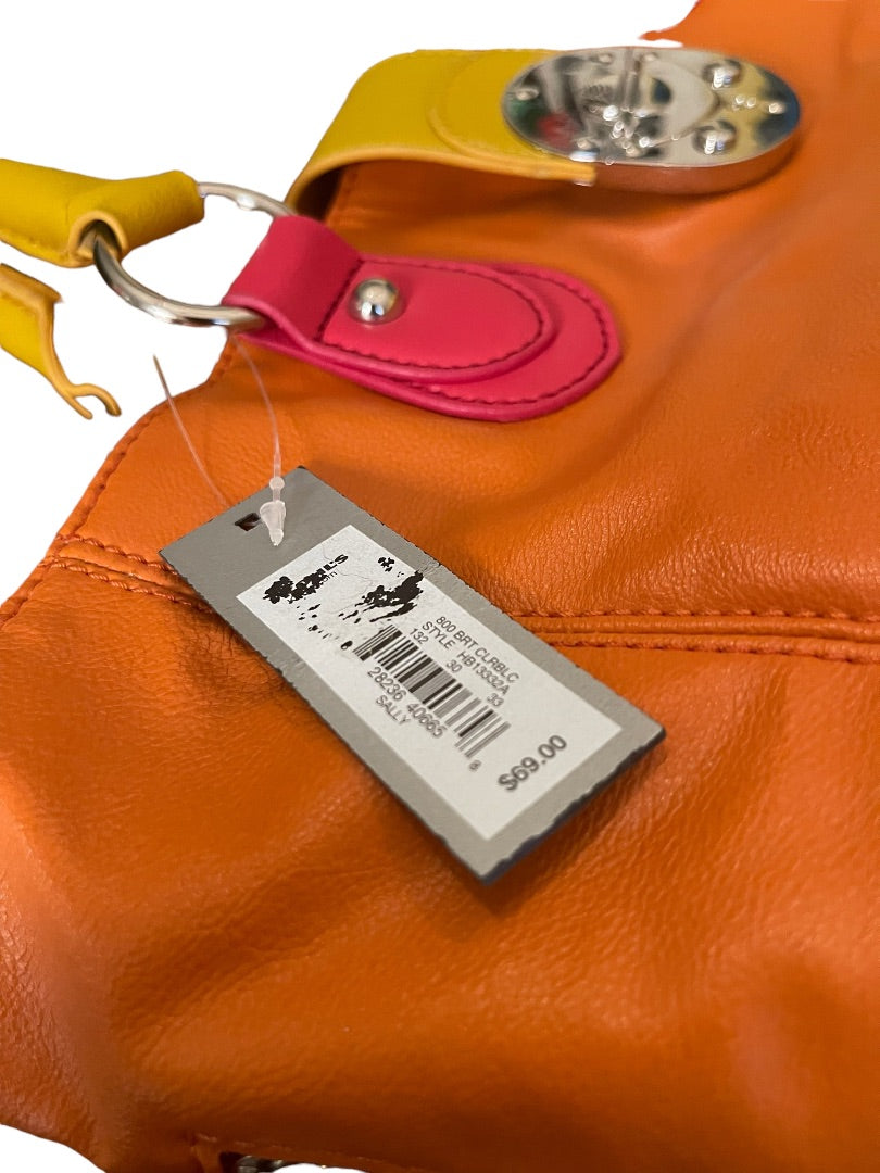 Apt 9 Large Handbag Zipper & Magnetic Closure Outside Pockets Orange NWT