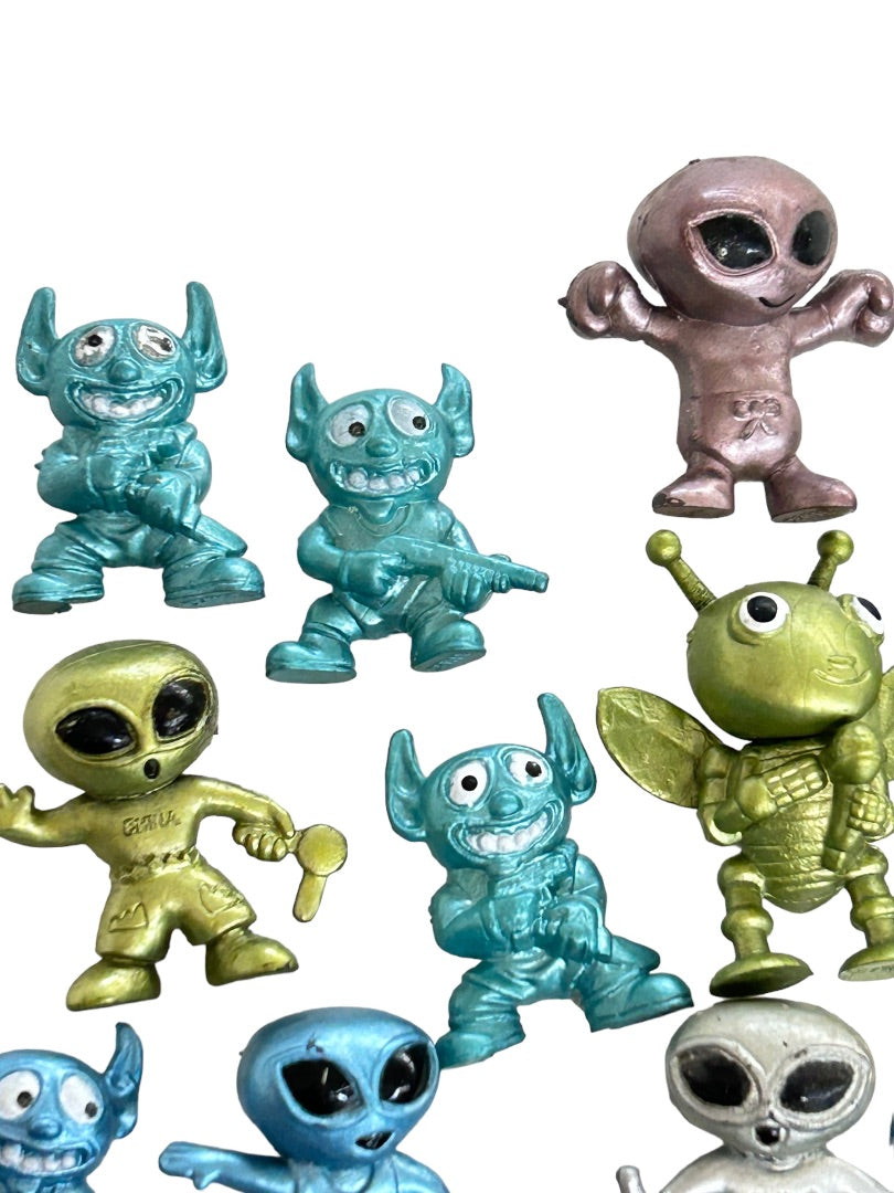 Set of 26 Assorted Vinyl Figurines Metallic Multicolor 7/8"h