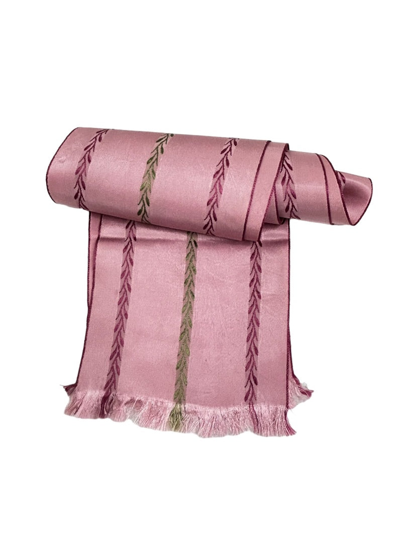 Vintage 1960s Made in France for Echo Women's Pink Green Scarf 43"l x 4.75"w