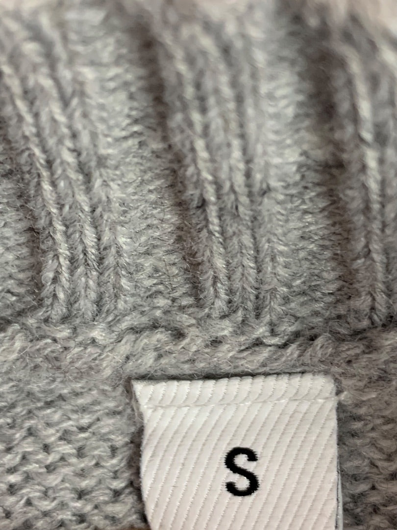 Small Gray Womens Sweater Fitted Forearm Stripe