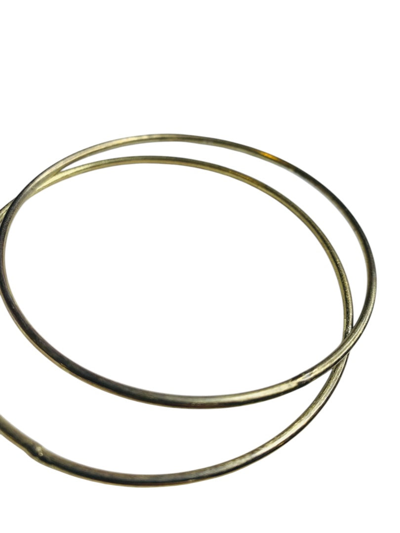 Vintage Set of 2 Goldtone Bangles Thin 2.7 Inch Inside Diameter