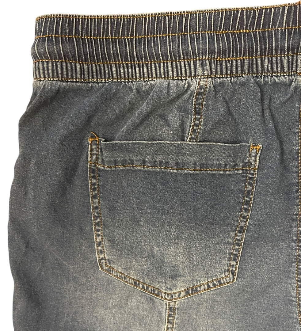 Large One 5 One Womens Pull On Jean Shorts Elastic Drawstring Pockets
