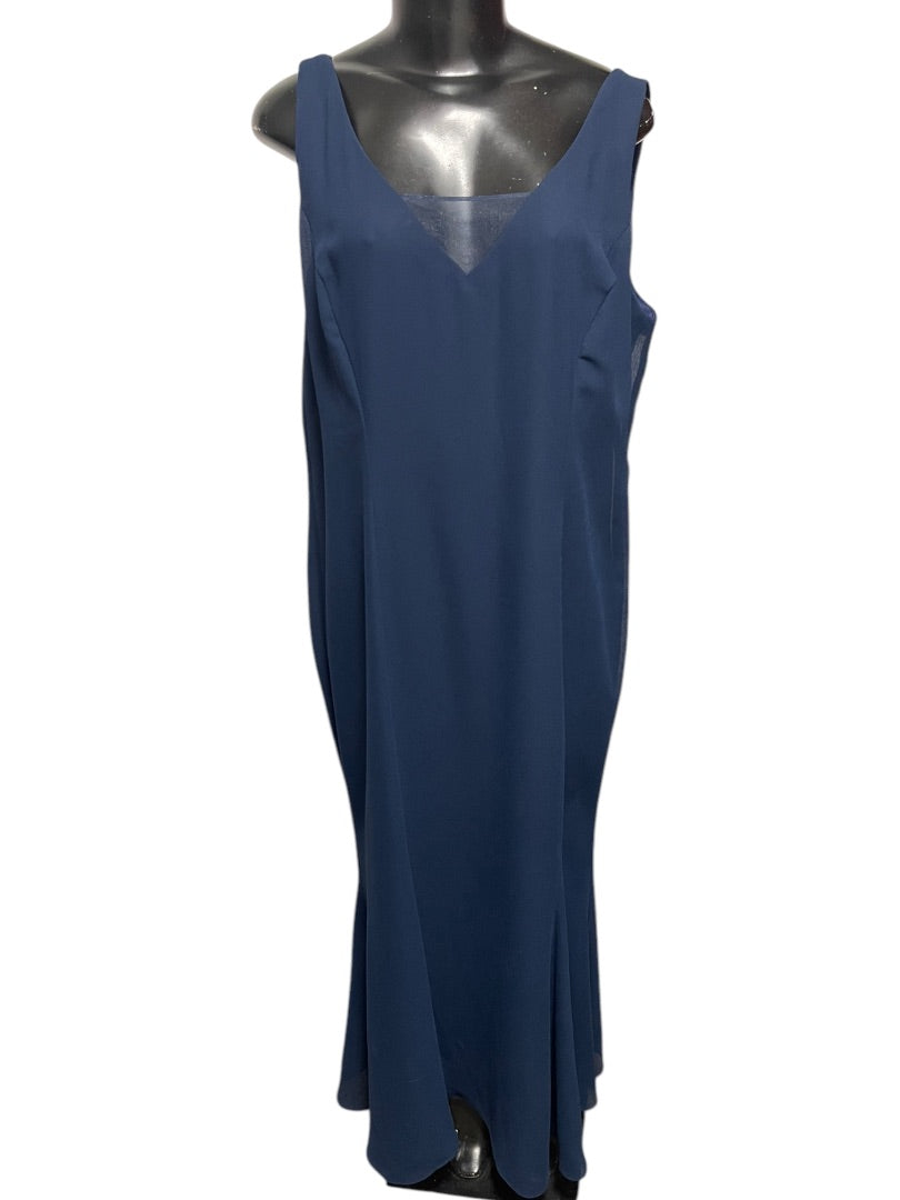 18 Jan's Boutique Eveningwear 2 Piece Full Length Dress & Jacket Navy