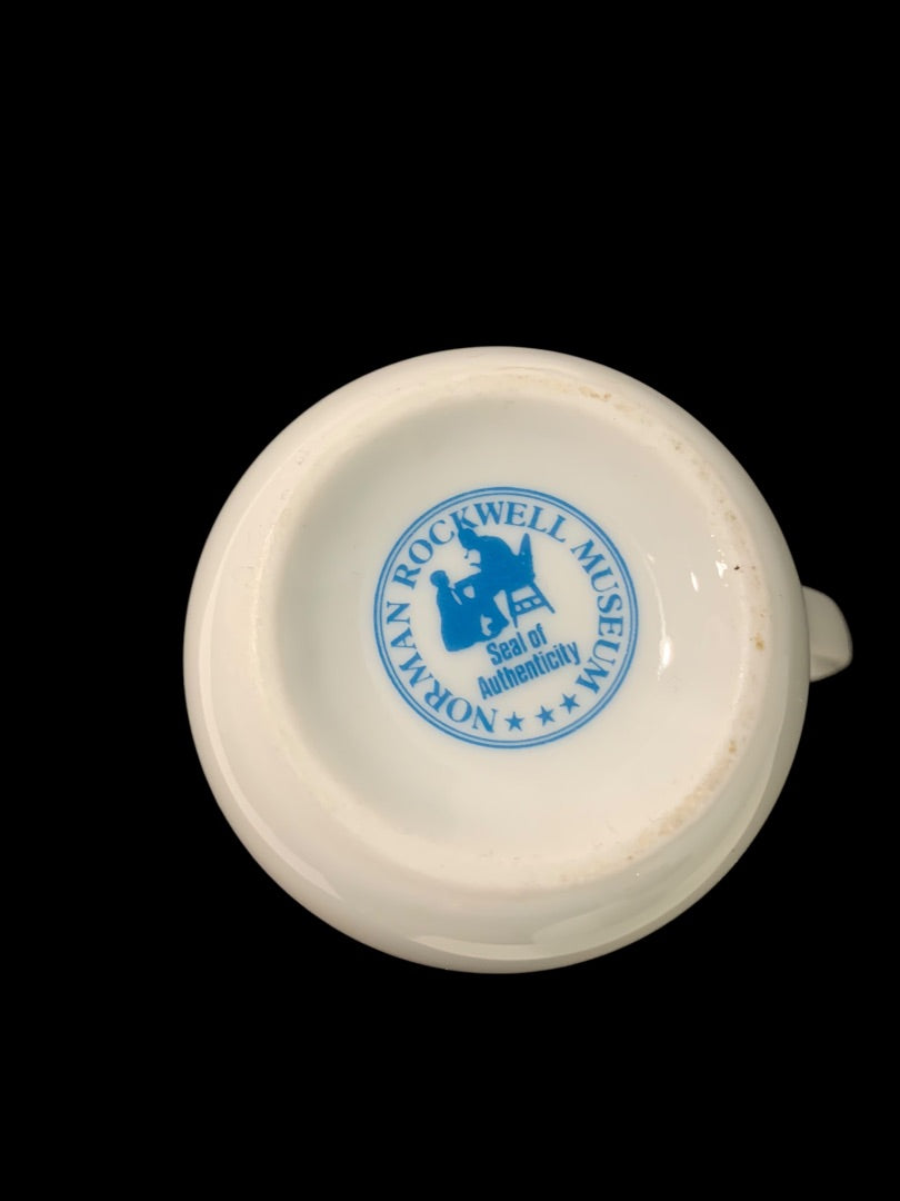 1982 Norman Rockwell Museum Collection Mug Gold Trim "Bedtime"
