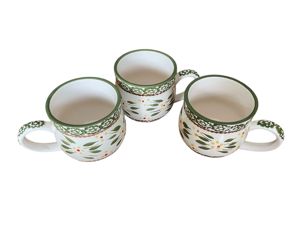 Set of 3 Temp-tations Old World Green 12 oz Mugs