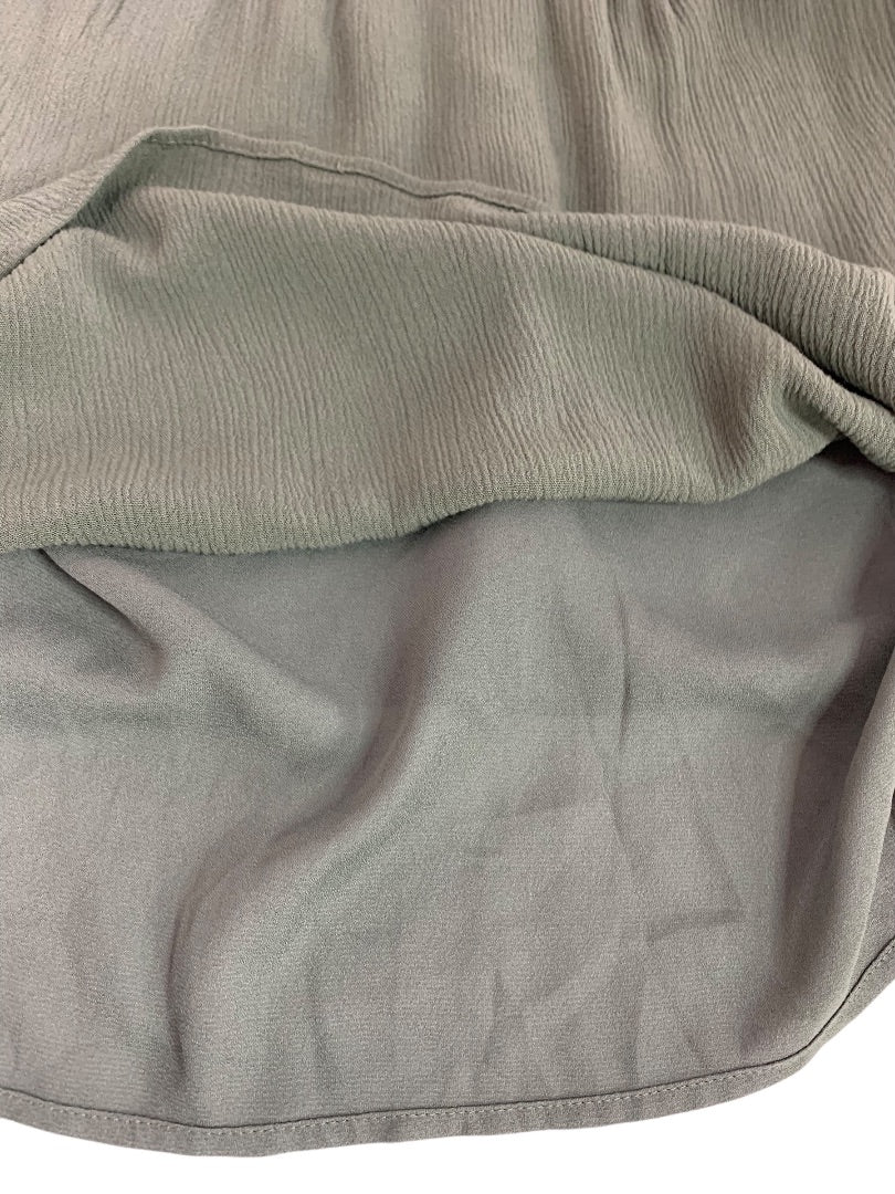 XSP Loft Petites Womens Green Scoop Neck Pullover Lined Short Sleeve Shirt Blouse