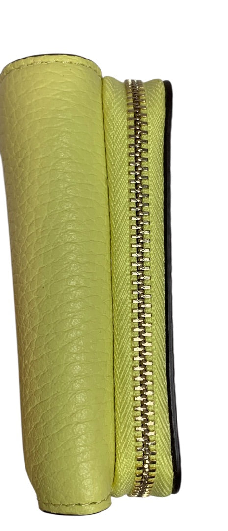 Kate Spade New York Leila Small Trifold Continental Wallet Frosty Lime Pebbled Leather
