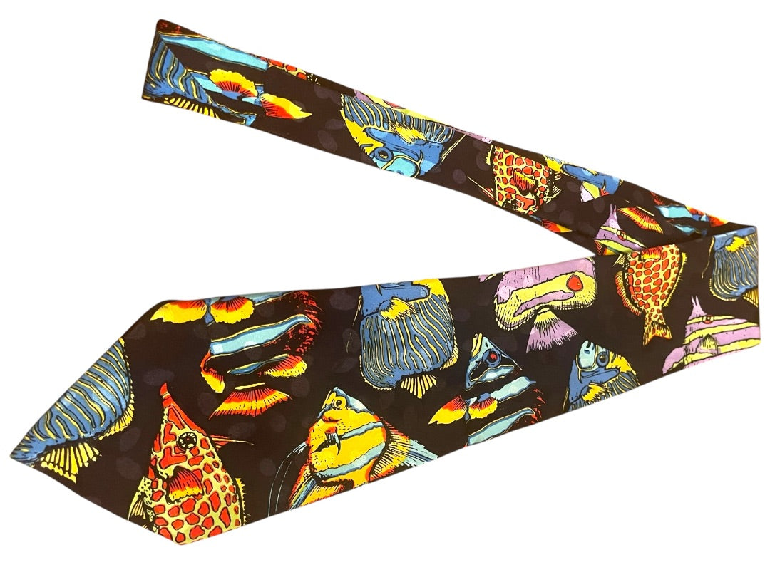 Vintage Addiction 100% Silk Tropical Fish Neck Tie 59"L x 4"W
