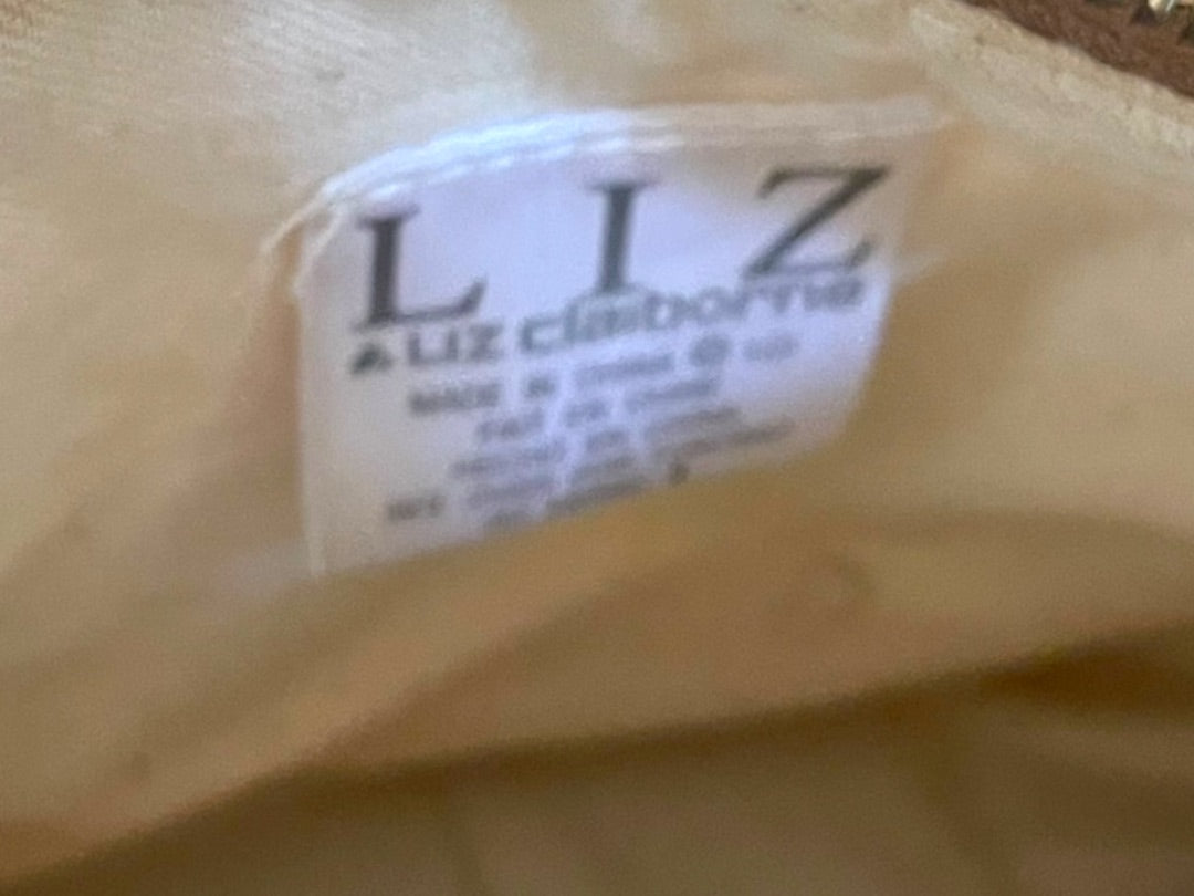 Liz Liz Claiborne Vintage Canvas Fruit & Flowers Zipper Closure Vintage Purse