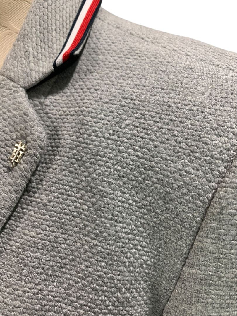 Size 10 Tommy Hilfiger Womens Gray Knit Blazer Elbow Patches