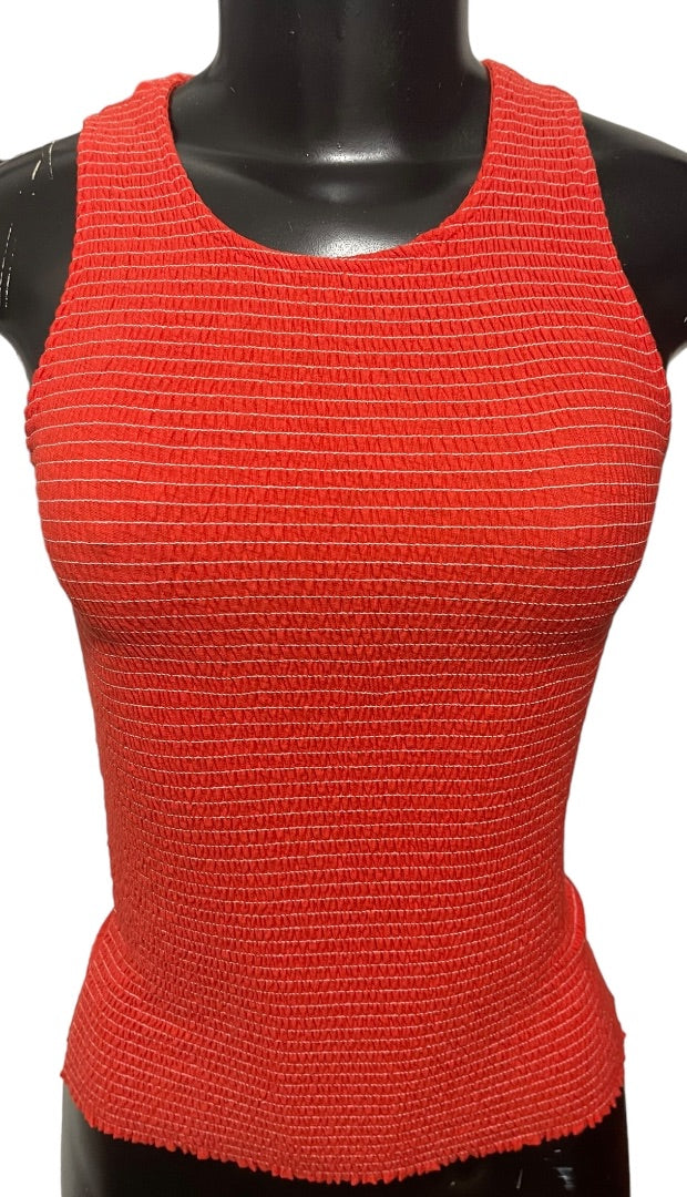 XS Nation Anthropologie Smocked Sleeveless Womens Top New Christine Tank