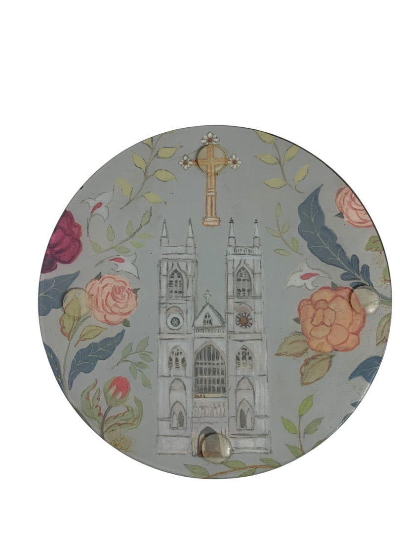 Set of 2 Drink Coasters 4 Inch Church Roses Cactus