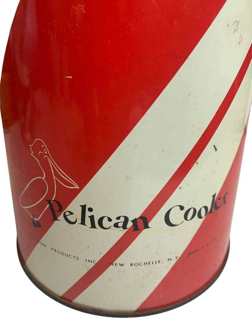 1950s Pelican Cooler Atlas Glass Jar Insert New Rochelle NY Candy Stripe