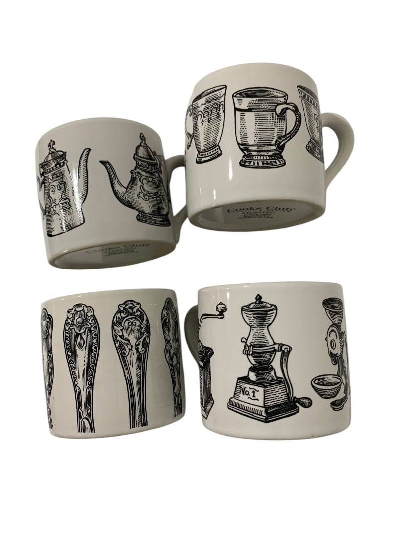 Cooks Club 4 Piece Demitasse Set In Box Kitchen Theme