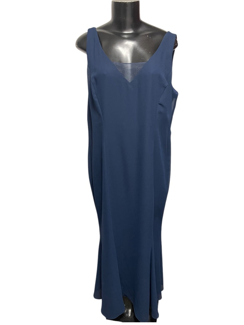 18 Jan's Boutique Eveningwear 2 Piece Full Length Dress & Jacket Navy
