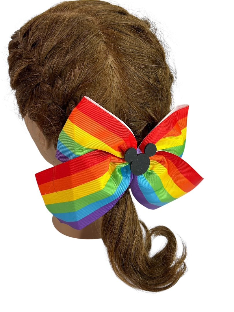 Claires New Disney Mickey Mouse Oversize Rainbow Hairbow Barrette 6 Inch