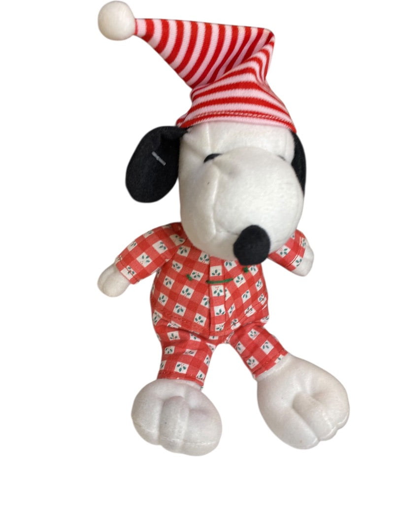Vintage Whitmans Promotional Nighttime Snoopy Peanuts 9" Plush Bells Christmas