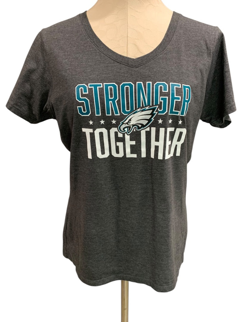 Large NFL Pro Line Womens Philadelphia Eagles Stronger Together Tshirt V-Neck