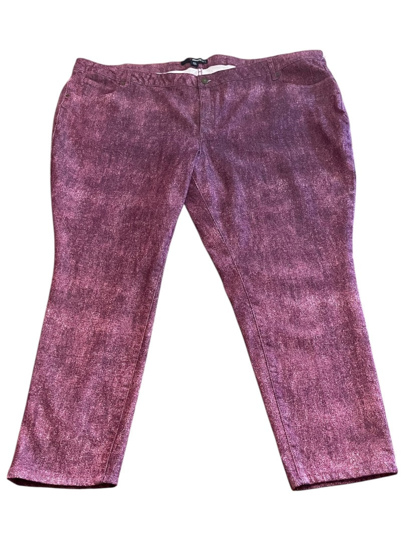 Size 30W Denim 24/7 Stretch Straight Leg Jeans Pockets Purple New