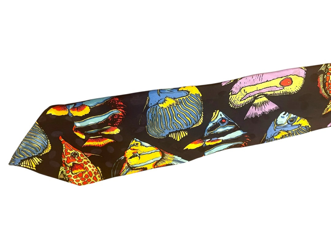 Vintage Addiction 100% Silk Tropical Fish Neck Tie 59"L x 4"W