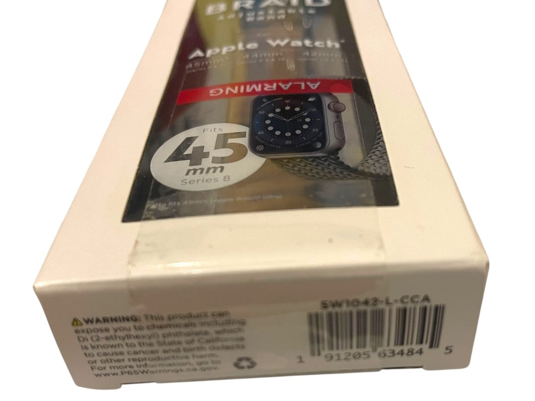 Braid Adjustable Band for Apple Watch 45mm 44mm 42mm Tan Black NIB