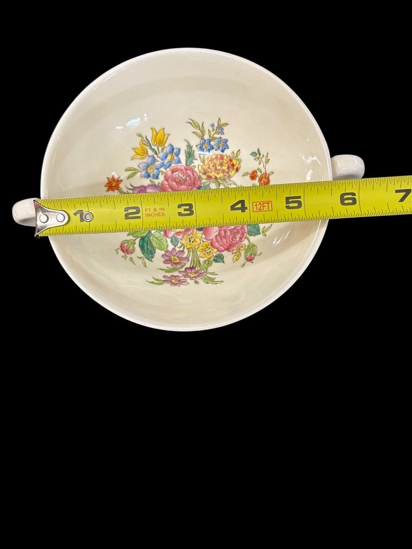 1940s Wellesley Wedgwood Ullswater China Cream Soup Bowl Double Handle
